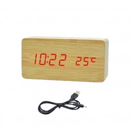 Monivel famintás dekor óra digitális ébresztőóra és hőmérő bézs, piros kijelzővel